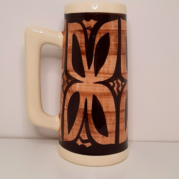 Vintage| Pohaku Hawaiian Mug| Handmade| Tapa Print - Picture 2 of 4